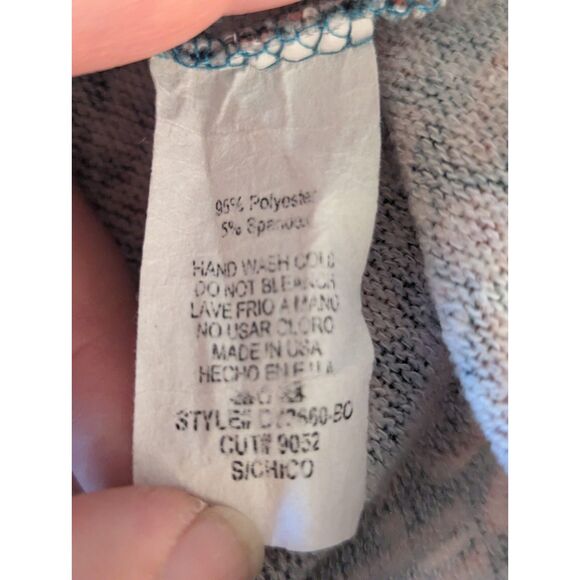 Ces Femme S/Chico Dress Patterned Print Keyhole Lace Cuff Long Sleeve Trendy - Picture 4 of 6